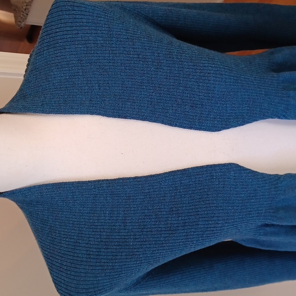 Eileen Fisher Teal Blue Peplum Cardigan Women's S - Picture 3 of 16